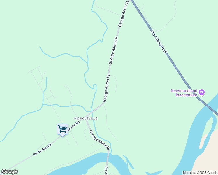 map of restaurants, bars, coffee shops, grocery stores, and more near 44 George Aaron Drive in Deer Lake