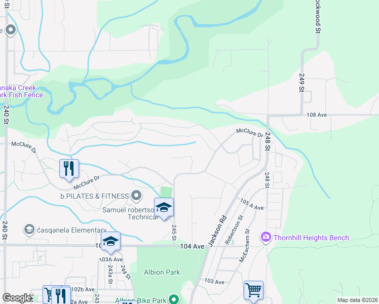 map of restaurants, bars, coffee shops, grocery stores, and more near 24562 Kimola Drive in Maple Ridge