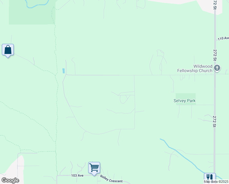 map of restaurants, bars, coffee shops, grocery stores, and more near 10721 268 Street in Maple Ridge