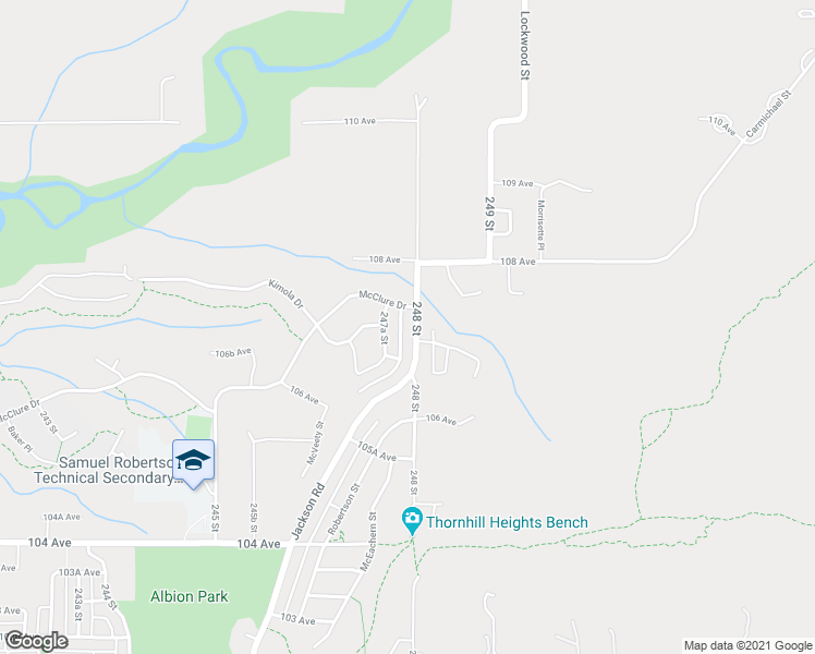 map of restaurants, bars, coffee shops, grocery stores, and more near 10707 248 Street in Maple Ridge