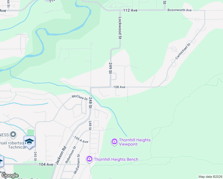 map of restaurants, bars, coffee shops, grocery stores, and more near 24906 108 Avenue in Maple Ridge