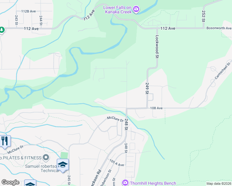 map of restaurants, bars, coffee shops, grocery stores, and more near 10859 248 Street in Maple Ridge