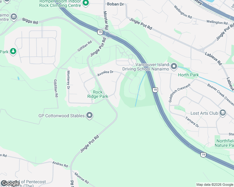 map of restaurants, bars, coffee shops, grocery stores, and more near 3700 Birch Path Way in Nanaimo