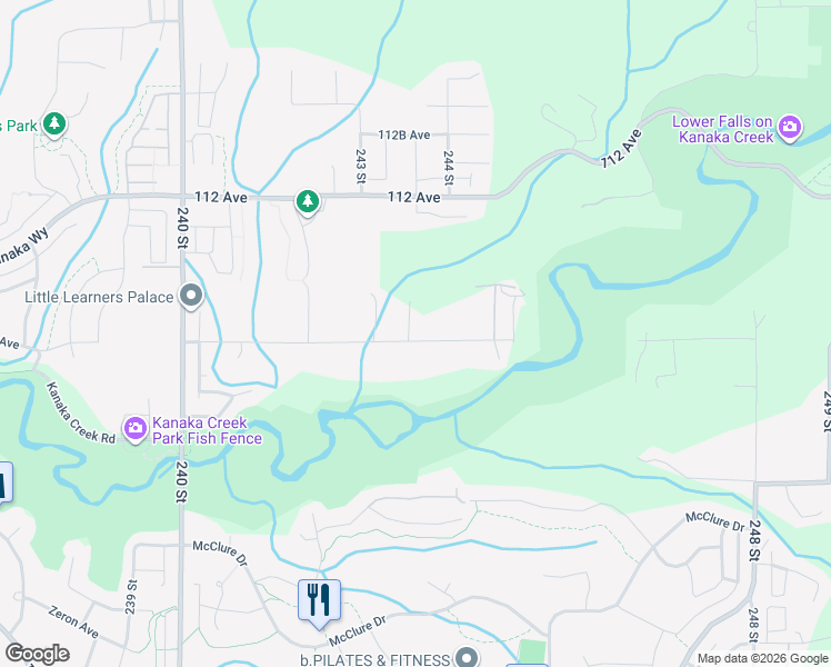 map of restaurants, bars, coffee shops, grocery stores, and more near 24331 110 Avenue in Maple Ridge