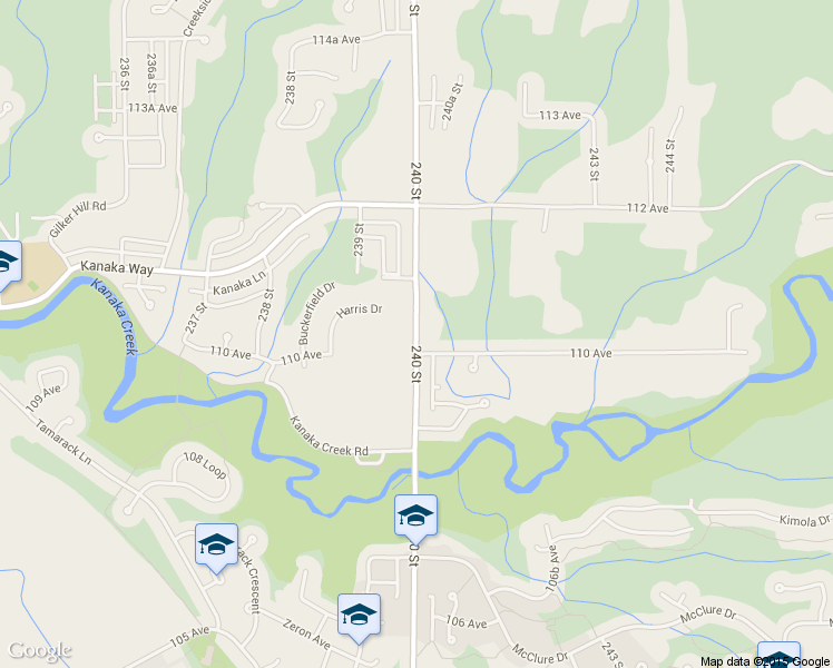 map of restaurants, bars, coffee shops, grocery stores, and more near 11038 240 Street in Maple Ridge