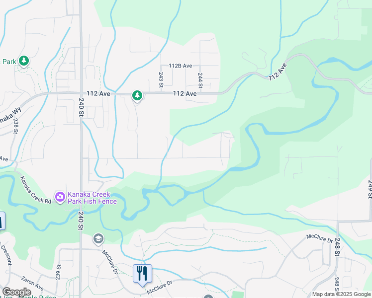map of restaurants, bars, coffee shops, grocery stores, and more near 11026 243B Street in Maple Ridge