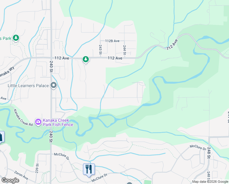 map of restaurants, bars, coffee shops, grocery stores, and more near 11026 243B Street in Maple Ridge