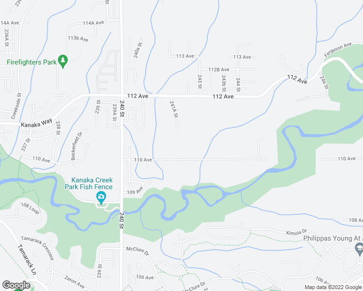 map of restaurants, bars, coffee shops, grocery stores, and more near 24185 110 Avenue in Maple Ridge