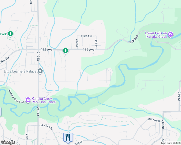 map of restaurants, bars, coffee shops, grocery stores, and more near 24331 110 Avenue in Maple Ridge