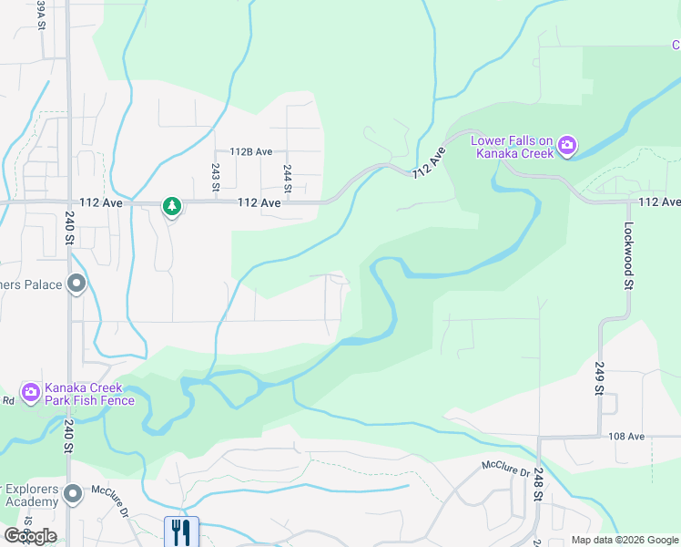 map of restaurants, bars, coffee shops, grocery stores, and more near 24461 JENEWEIN Drive in Maple Ridge