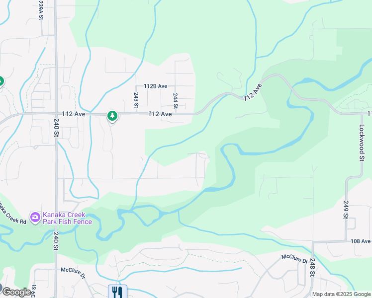 map of restaurants, bars, coffee shops, grocery stores, and more near 24405 JENEWEIN Drive in Maple Ridge