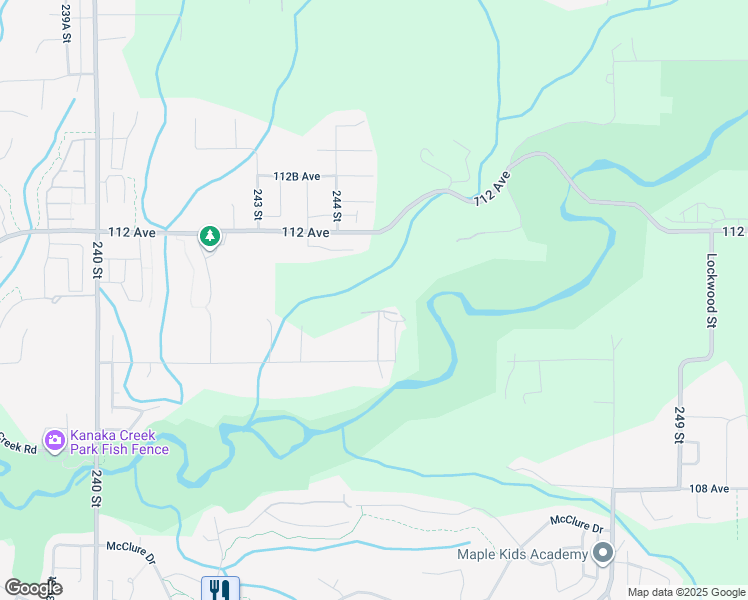 map of restaurants, bars, coffee shops, grocery stores, and more near 24427 JENEWEIN Drive in Maple Ridge