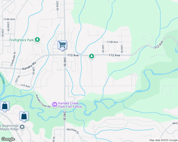 map of restaurants, bars, coffee shops, grocery stores, and more near 11097 241A Street in Maple Ridge