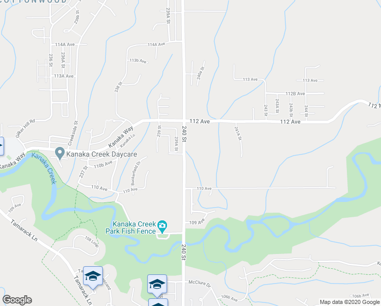map of restaurants, bars, coffee shops, grocery stores, and more near 11154 240 Street in Maple Ridge
