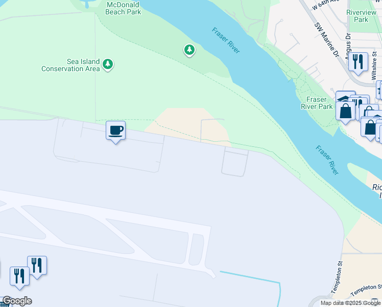 map of restaurants, bars, coffee shops, grocery stores, and more near 5960 Ferguson Road in Richmond