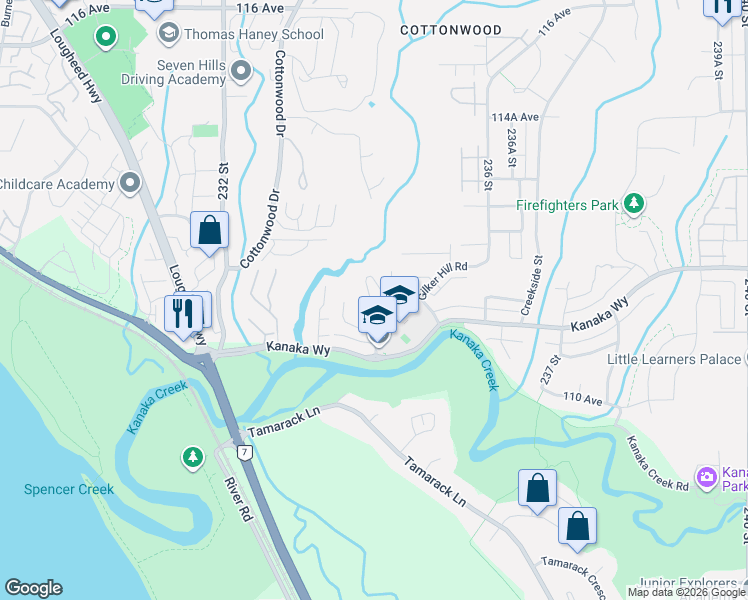 map of restaurants, bars, coffee shops, grocery stores, and more near in Maple Ridge