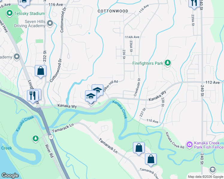 map of restaurants, bars, coffee shops, grocery stores, and more near in Maple Ridge