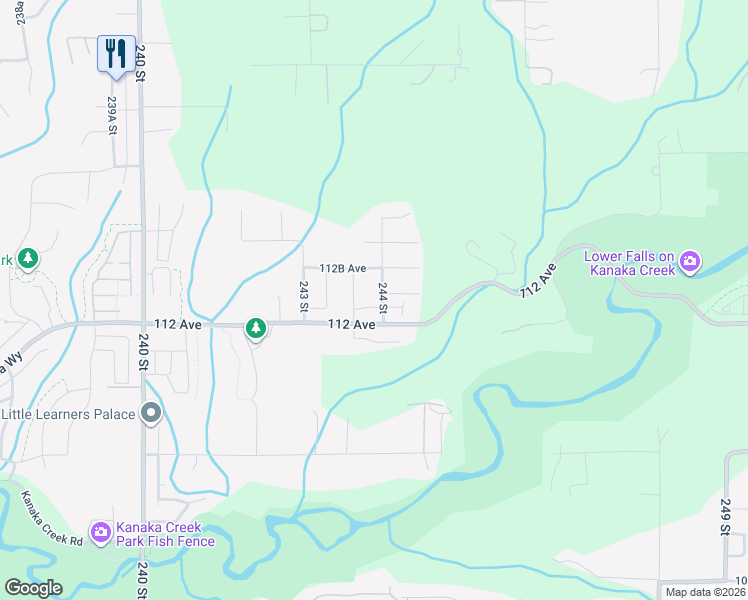 map of restaurants, bars, coffee shops, grocery stores, and more near 11235 244 Street in Maple Ridge