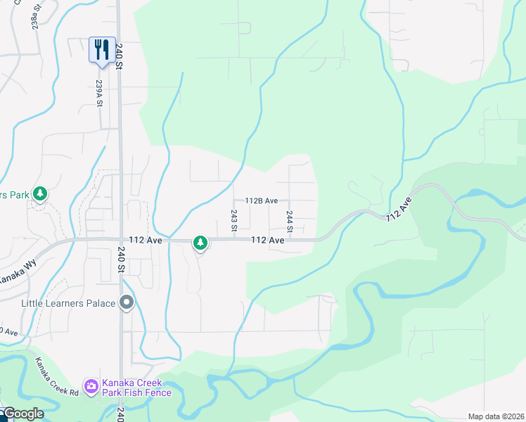 map of restaurants, bars, coffee shops, grocery stores, and more near 11263 243B Street in Maple Ridge