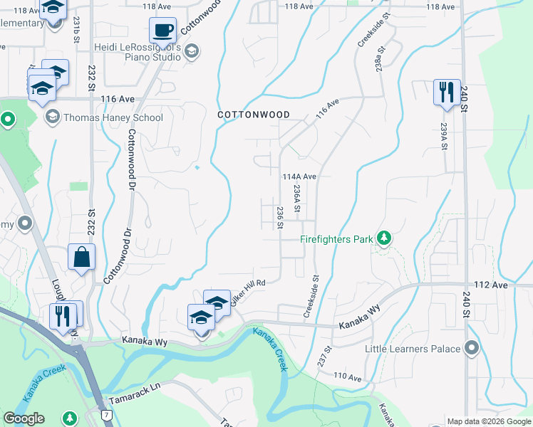 map of restaurants, bars, coffee shops, grocery stores, and more near in Maple Ridge