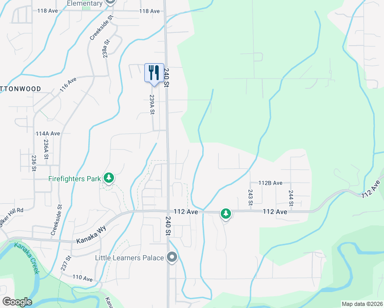 map of restaurants, bars, coffee shops, grocery stores, and more near 11378 240A Street in Maple Ridge