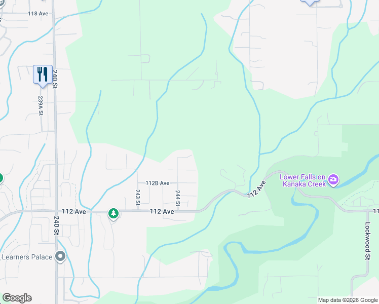 map of restaurants, bars, coffee shops, grocery stores, and more near 24438 113A Avenue in Maple Ridge