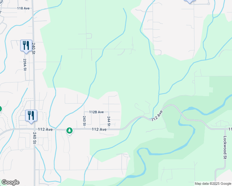 map of restaurants, bars, coffee shops, grocery stores, and more near 24433 113A Avenue in Maple Ridge