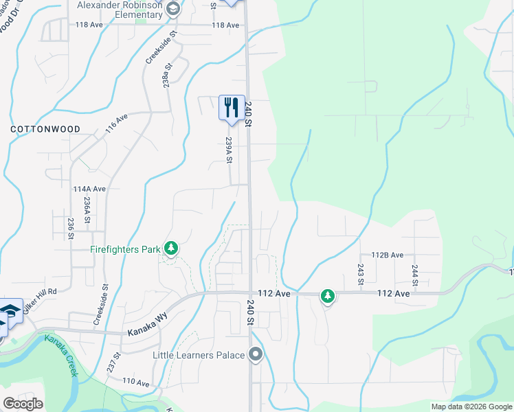 map of restaurants, bars, coffee shops, grocery stores, and more near 11373 240A Street in Maple Ridge