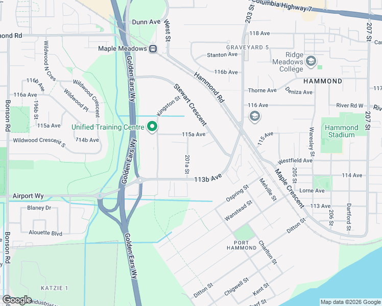 map of restaurants, bars, coffee shops, grocery stores, and more near 11475 201A Street in Maple Ridge