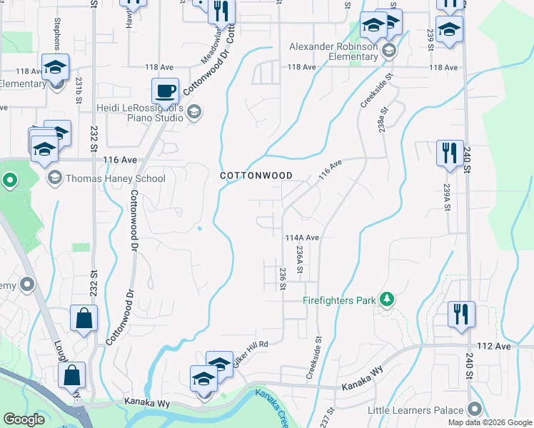 map of restaurants, bars, coffee shops, grocery stores, and more near in Maple Ridge