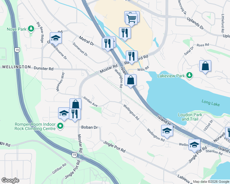 map of restaurants, bars, coffee shops, grocery stores, and more near in Nanaimo