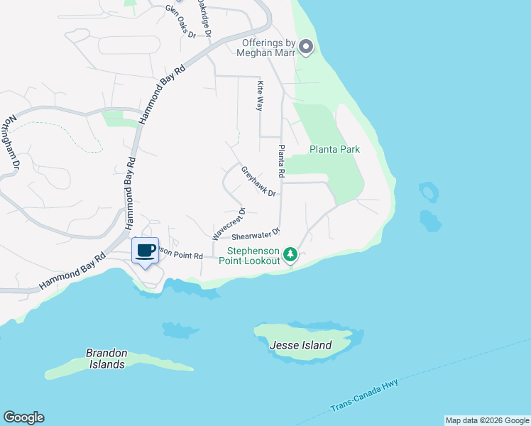 map of restaurants, bars, coffee shops, grocery stores, and more near 3274 Tranquil Bay in Nanaimo