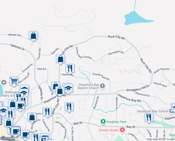 map of restaurants, bars, coffee shops, grocery stores, and more near 3230 Singleton Road in Nanaimo