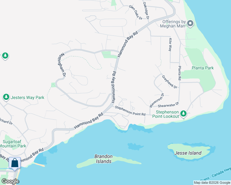 map of restaurants, bars, coffee shops, grocery stores, and more near 3218 Hammond Bay Road in Nanaimo