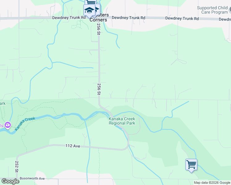 map of restaurants, bars, coffee shops, grocery stores, and more near 25653 116 Avenue in Maple Ridge