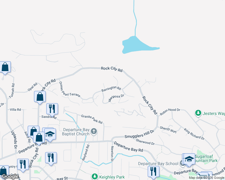 map of restaurants, bars, coffee shops, grocery stores, and more near 3359 Barrington Road in Nanaimo