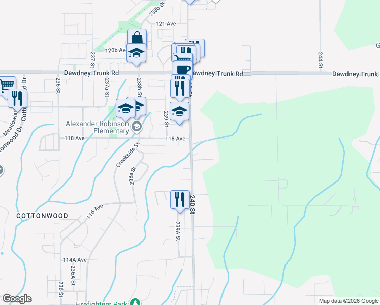 map of restaurants, bars, coffee shops, grocery stores, and more near 18 240 Street in Maple Ridge