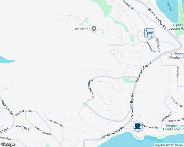 map of restaurants, bars, coffee shops, grocery stores, and more near 476 Nottingham Drive in Nanaimo