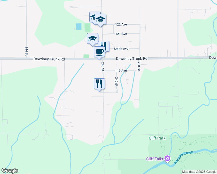 map of restaurants, bars, coffee shops, grocery stores, and more near 24816 118B Avenue in Maple Ridge