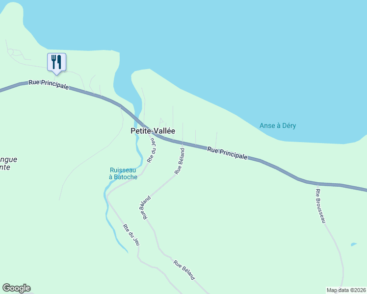 map of restaurants, bars, coffee shops, grocery stores, and more near 62 Rue Principale in Petite-Vallée