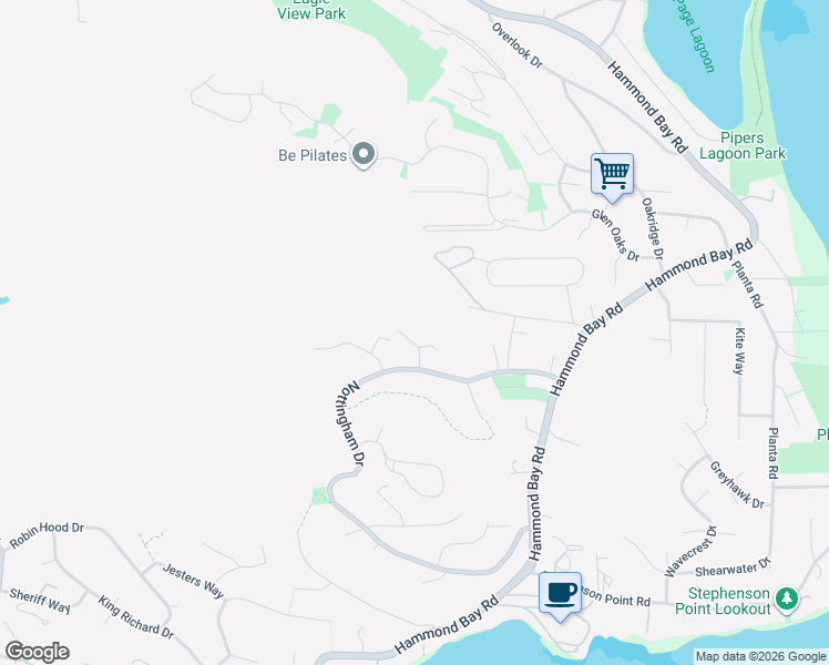 map of restaurants, bars, coffee shops, grocery stores, and more near 349B Sunny Drive in Nanaimo