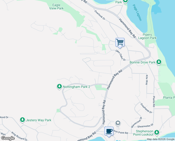 map of restaurants, bars, coffee shops, grocery stores, and more near 200 Linley Road in Nanaimo