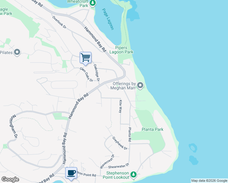 map of restaurants, bars, coffee shops, grocery stores, and more near 164 McKinnon Place in Nanaimo