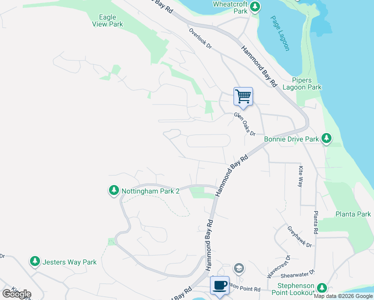 map of restaurants, bars, coffee shops, grocery stores, and more near 222 Golden Oaks Crescent in Nanaimo