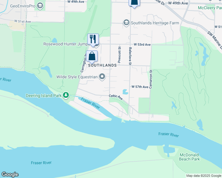 map of restaurants, bars, coffee shops, grocery stores, and more near 7376 Blenheim Street in Vancouver