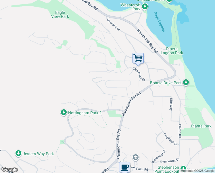 map of restaurants, bars, coffee shops, grocery stores, and more near 222 Golden Oaks Crescent in Nanaimo