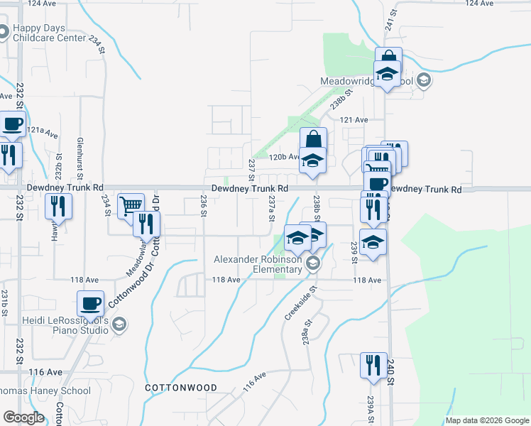 map of restaurants, bars, coffee shops, grocery stores, and more near in Maple Ridge