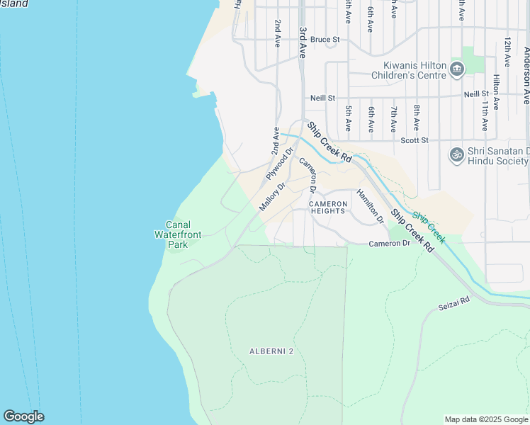 map of restaurants, bars, coffee shops, grocery stores, and more near 2209 Mallory Drive in Port Alberni