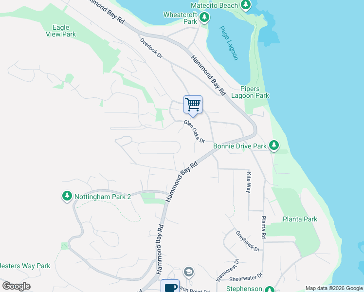 map of restaurants, bars, coffee shops, grocery stores, and more near 136 Golden Oaks Crescent in Nanaimo