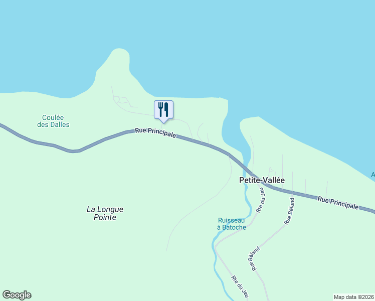 map of restaurants, bars, coffee shops, grocery stores, and more near Rue Principale in Gaspésie–Îles-de-la-Madeleine